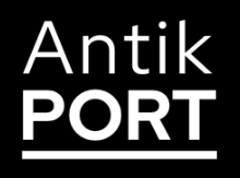 Logo AntikPORT bílé na výšku